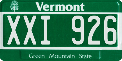 VT license plate XXI926