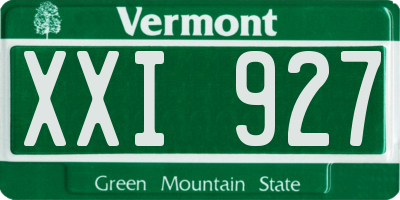 VT license plate XXI927