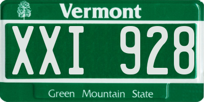 VT license plate XXI928