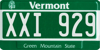 VT license plate XXI929