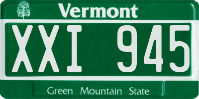 VT license plate XXI945