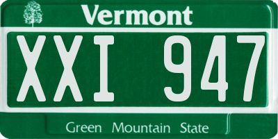 VT license plate XXI947