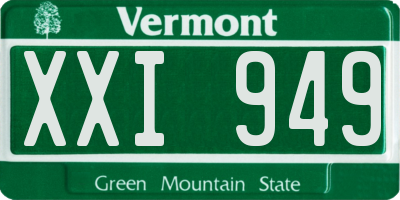 VT license plate XXI949