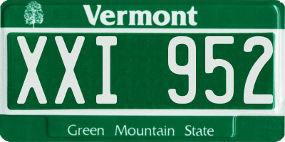 VT license plate XXI952