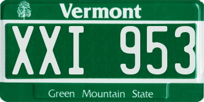 VT license plate XXI953