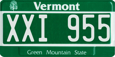 VT license plate XXI955