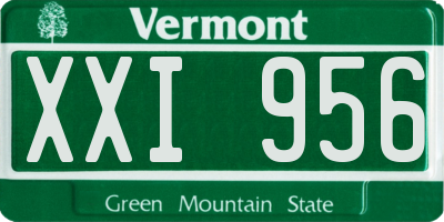 VT license plate XXI956