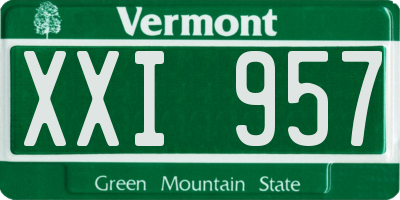 VT license plate XXI957