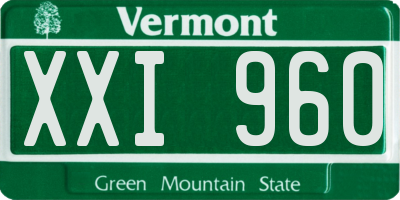 VT license plate XXI960