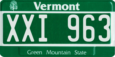 VT license plate XXI963