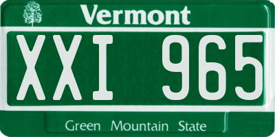 VT license plate XXI965