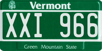 VT license plate XXI966