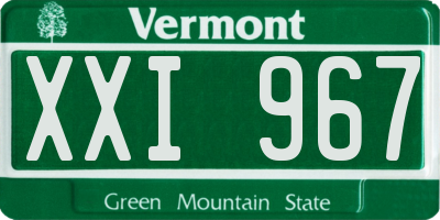 VT license plate XXI967