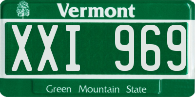 VT license plate XXI969