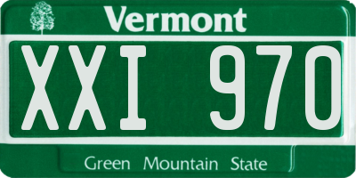 VT license plate XXI970