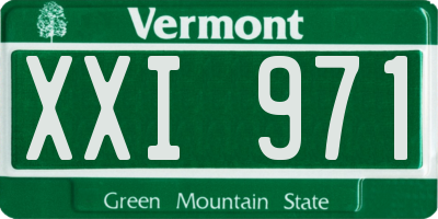 VT license plate XXI971