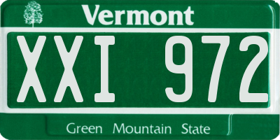VT license plate XXI972