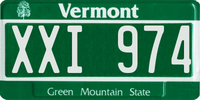 VT license plate XXI974