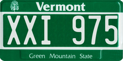 VT license plate XXI975