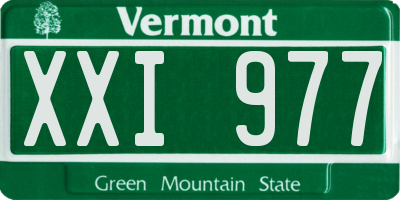 VT license plate XXI977