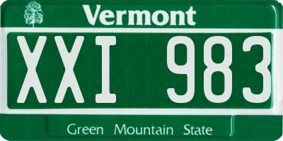 VT license plate XXI983