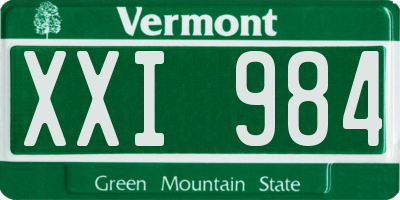 VT license plate XXI984