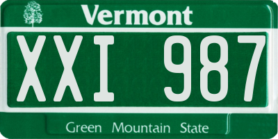 VT license plate XXI987