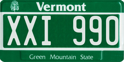 VT license plate XXI990