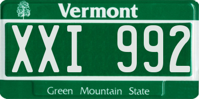 VT license plate XXI992