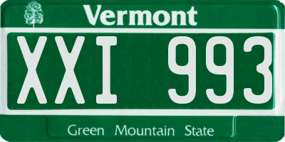 VT license plate XXI993