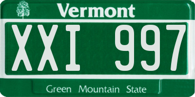 VT license plate XXI997