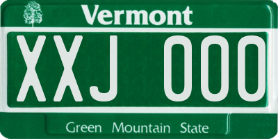 VT license plate XXJ000