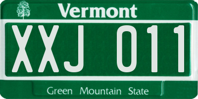 VT license plate XXJ011