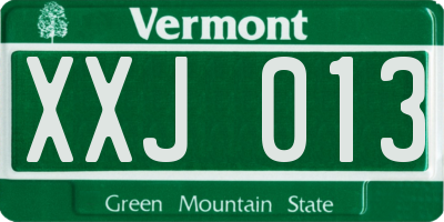 VT license plate XXJ013