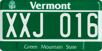 VT license plate XXJ016