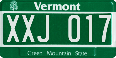 VT license plate XXJ017