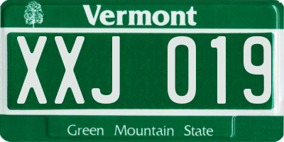 VT license plate XXJ019