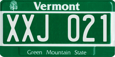 VT license plate XXJ021