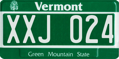 VT license plate XXJ024