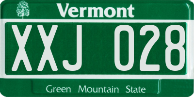 VT license plate XXJ028