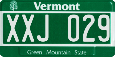 VT license plate XXJ029