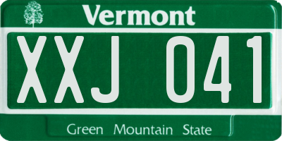 VT license plate XXJ041