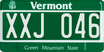VT license plate XXJ046