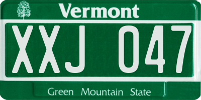 VT license plate XXJ047