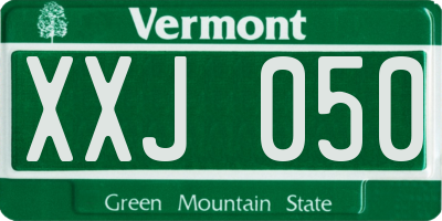 VT license plate XXJ050