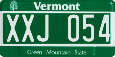 VT license plate XXJ054