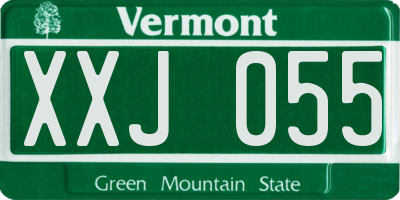 VT license plate XXJ055