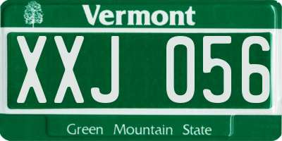 VT license plate XXJ056