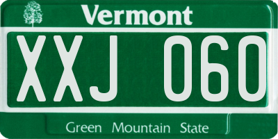 VT license plate XXJ060
