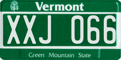 VT license plate XXJ066